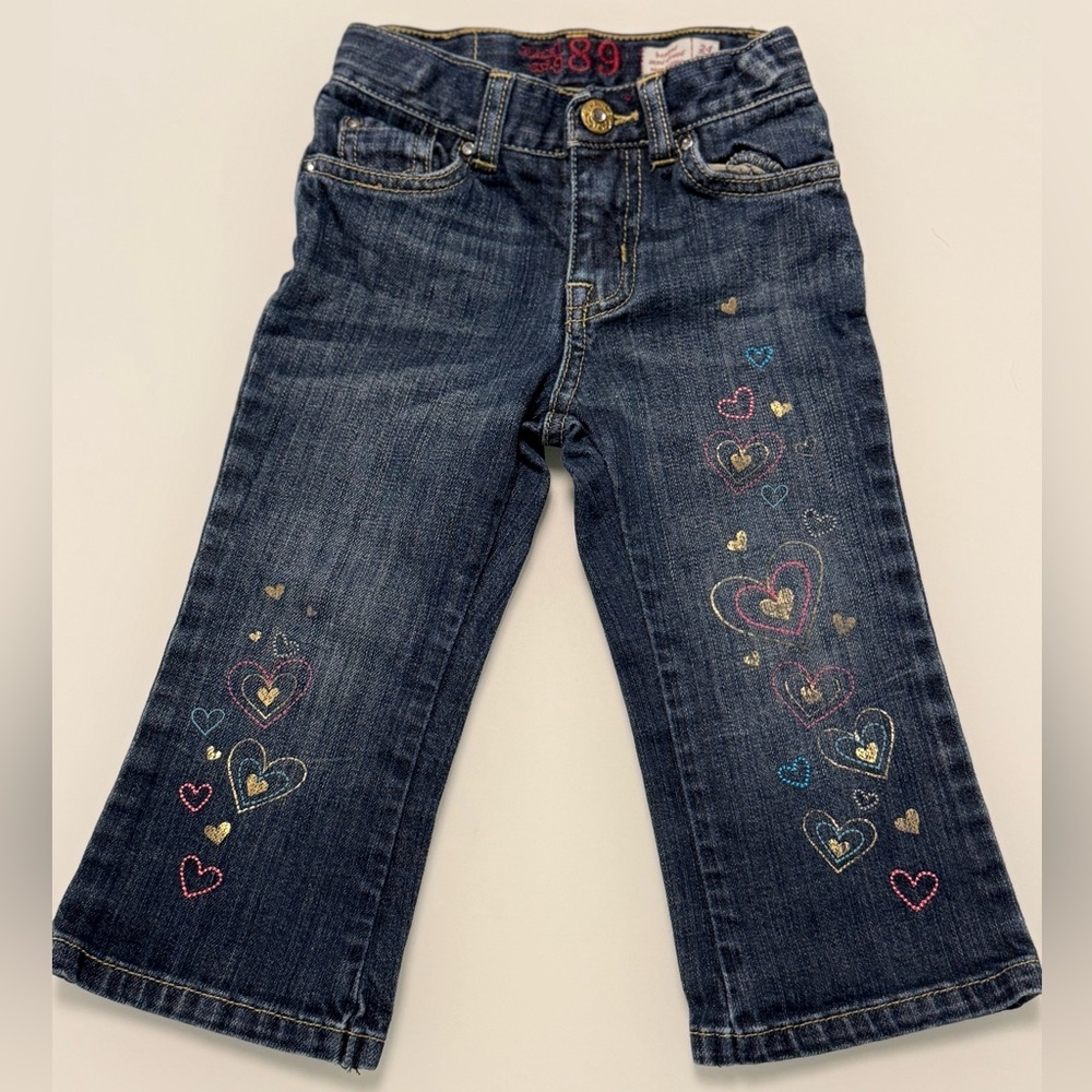 💥4/$20💥 💙🌸 Children’s Place Bootcut Toddler Jeans with cute flowered pattern